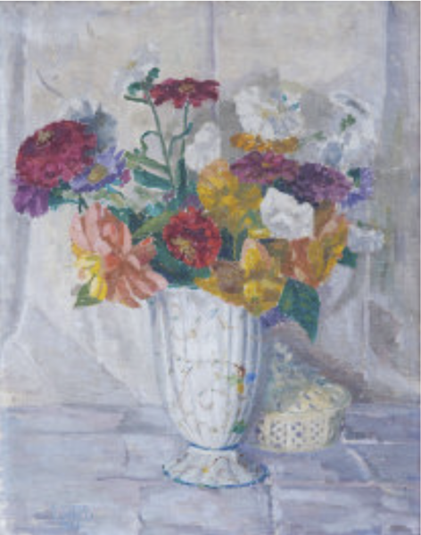 Vaso bianco con fiori