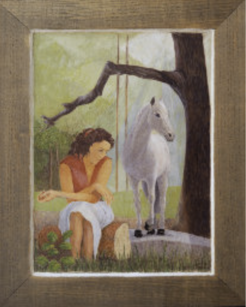 Donna con cavallo bianco