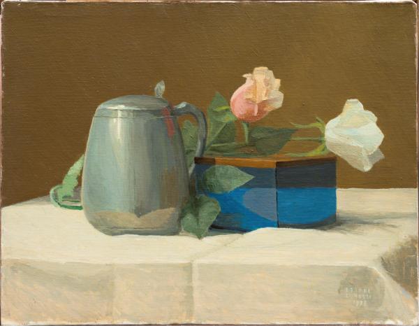 Peltro e scatola azzurra  (collezione privata)