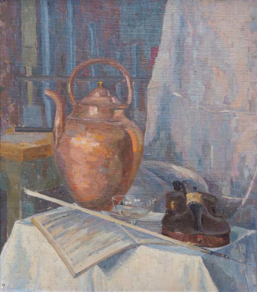 Brocca in rame con violino